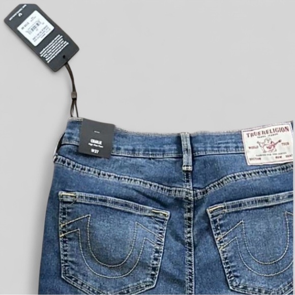 True Religion-Charlie High rise flare jeans, blue- size 27-NWT-retails $159 - Picture 11 of 11